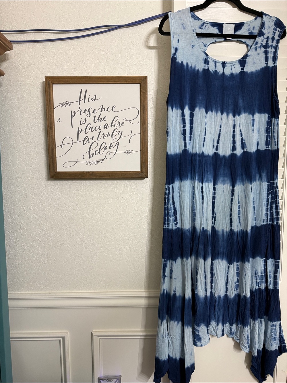 Sunday Navy & Light Blue Tie-Dye Sleeveless Maxi Dress